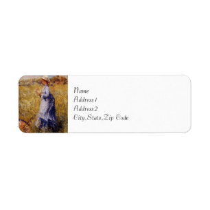 Girl Gathering Flowers by Renoir Return Address Label