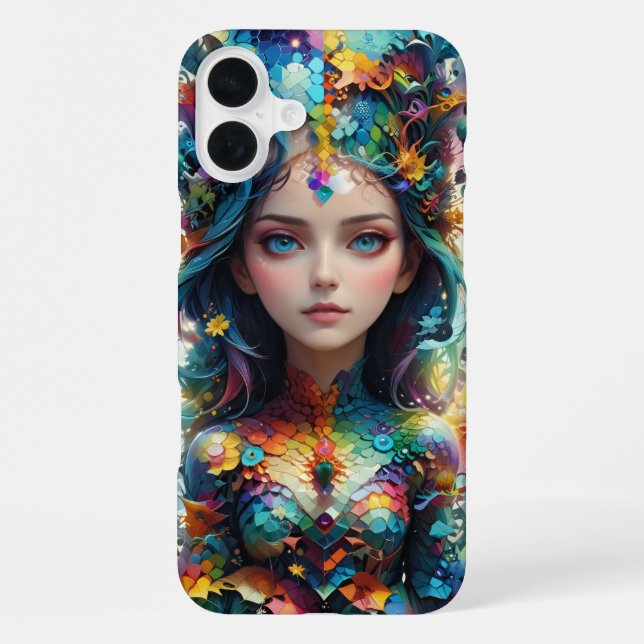 Girl Geometric Patterns iPhone Case (Back)