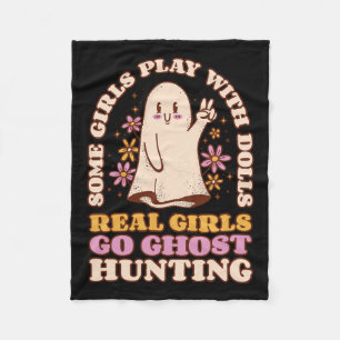 Girl Ghost Hunting Paranormal Investigator Ghost R Fleece Blanket