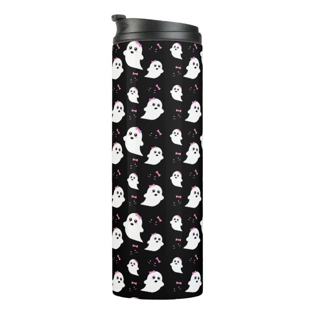 Girl Ghost Pattern Thermal Tumbler (Rotated Right)