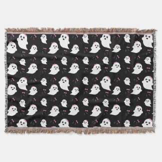 Girl Ghost Pattern Throw Blanket