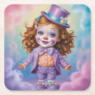 Girl Ginger Clown Coaster Set
