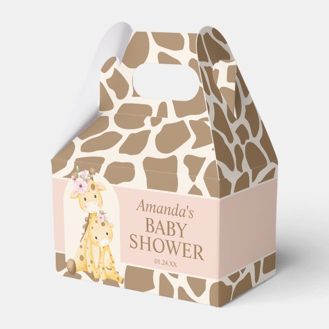 Girl Giraffe Baby Shower Gable Box (Front Side)