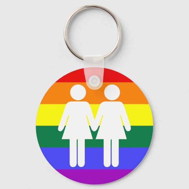 Girl + Girl Rainbow Keychain (Front)