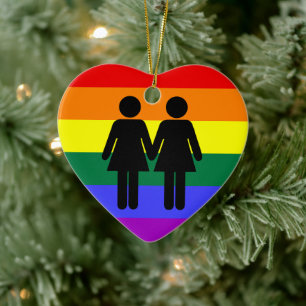 Girl + Girl Rainbow Ornament