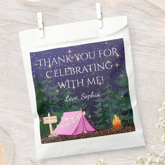 Girl Glamping Camping  Favour Bag (Personalize and fill with treats or favors.)