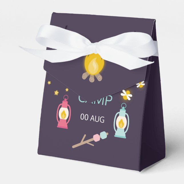 Girl Glamping Party personalised Favour Box (Front Side)