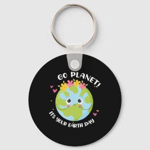 Girl Go Planet Its Your Earth-day Shirt Cute Kids  Key Ring