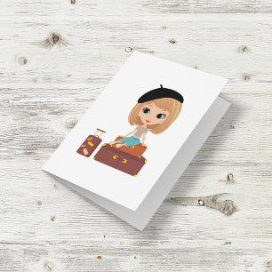 Girl Going On Holiday Card