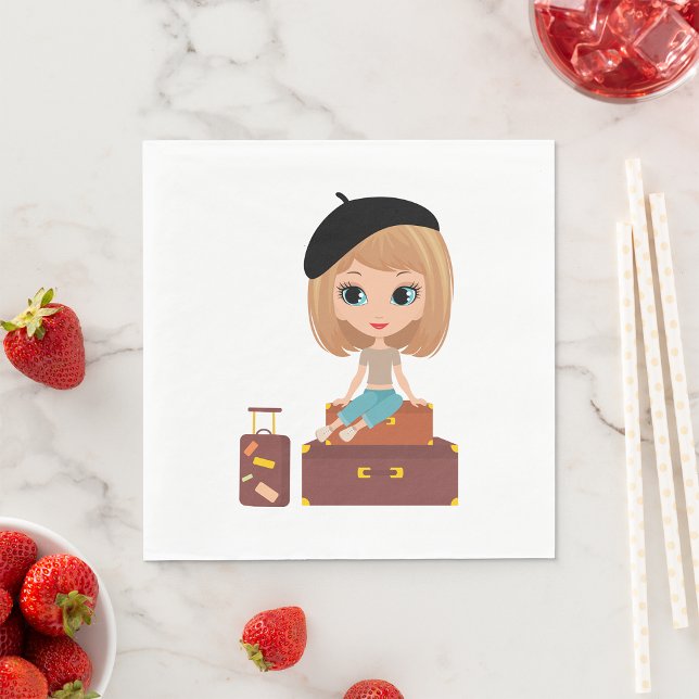 Girl Going On Holiday Napkins (Creator Uploaded)