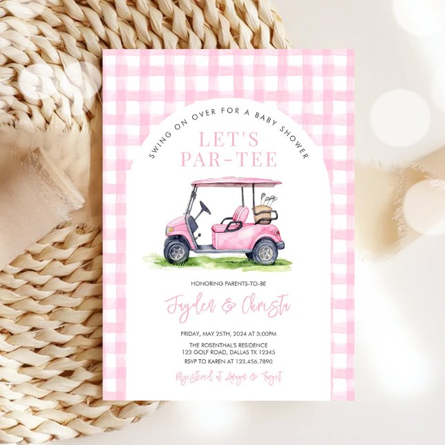 Girl Golf Let's Par-Tee Tee Time Baby Shower Invitation (Creator Uploaded)