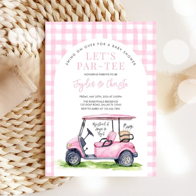 Girl Golf Let's Par-Tee Tee Time Baby Shower Invitation (Creator Uploaded)