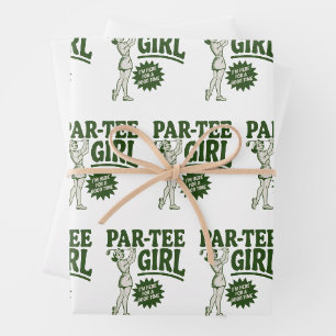 Girl Golfer Funny Par Tee Girl For Golf Lovers Wrapping Paper Sheet