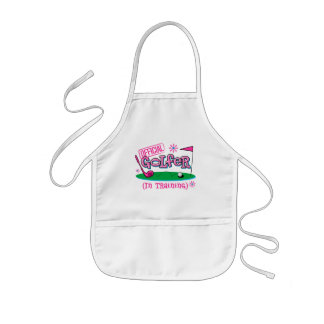 Girl Golfer In Training Kids Apron
