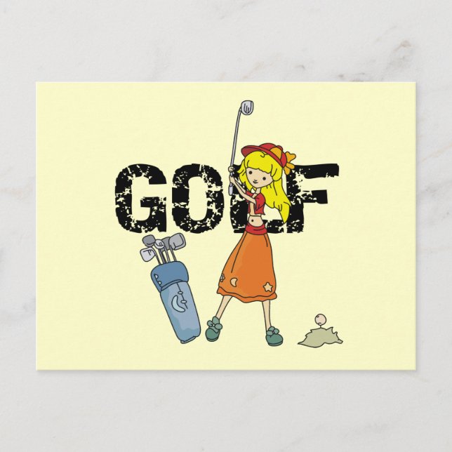 Girl Golfer Tshirts and Gifts Postcard (Front)