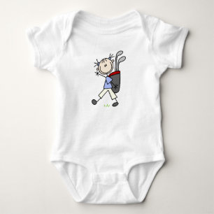 Girl Golfer With Bag and Clubs Baby Bodysuit