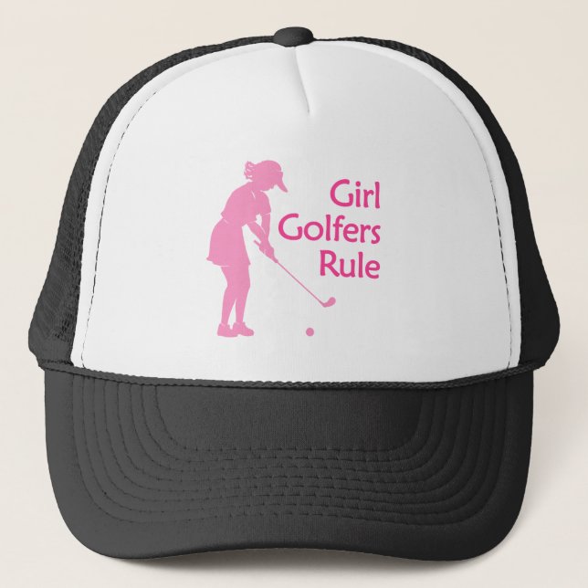 Girl Golfers Rule Trucker Hat (Front)