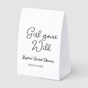Girl gone wild bridal shower name date simple mini