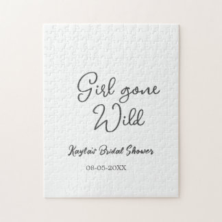 Girl gone wild bridal shower name date simple mini jigsaw puzzle