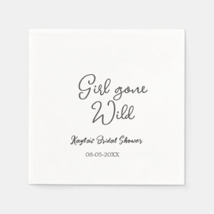 Girl gone wild bridal shower name date simple mini napkin