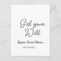 Girl gone wild bridal shower name date simple mini