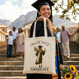Girl Graduate Customisable Year Tote Bag