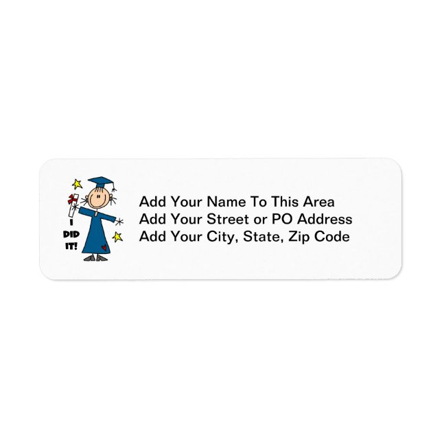 Girl Graduate Return Address Label (Front)
