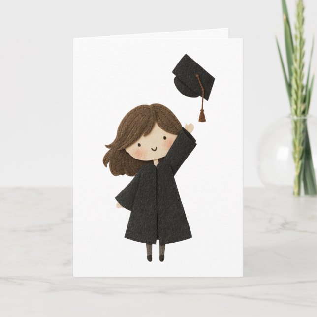 Girl Graduation Card-Folded Card (Front)