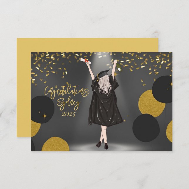 Girl Graduation Congratulations (Front/Back)