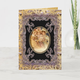 Girl Greetings Victorian Holiday Card