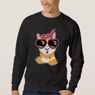 Girl Guinea Pig With Sunglasses Women Guinea Pig   Sweatshirt