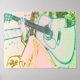 Girl & Guitar Poster