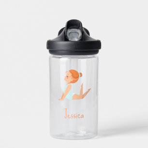 Girl Gymnast Cute Kids School Water Bottle