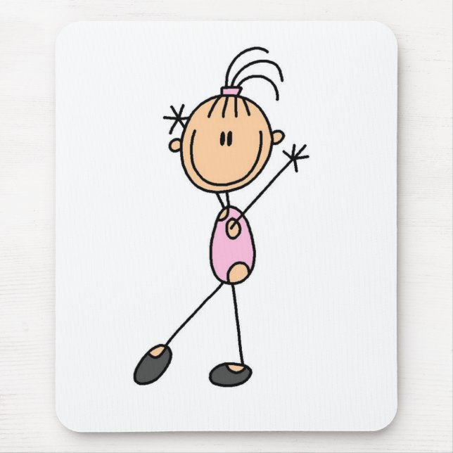 Girl Gymnast in Pink Mouse Pad (Front)