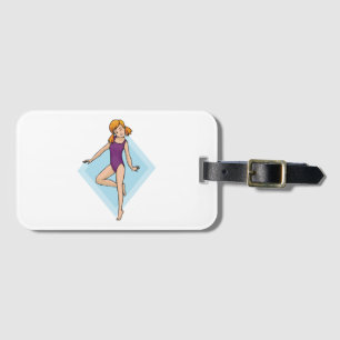 Girl Gymnast in Purple Leotard Luggage Tag