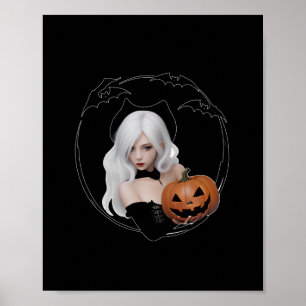 Girl Halloween Festivals Sticker Poster