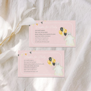 Girl Halloween Ghost Baby Shower Book Request Enclosure Card