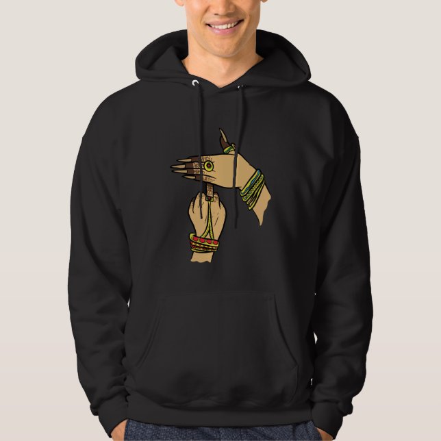 Girl Hands Desi Bollywood Sarcastic  Hindi Punjabi Hoodie (Front)
