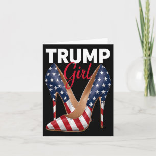 Girl High Heel Stilettos American Flag Trump 2024 Card