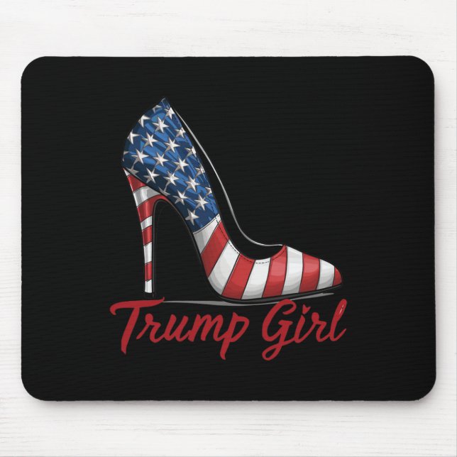 Girl High Heel Stilettos American Flag Trump 2024  Mouse Pad (Front)