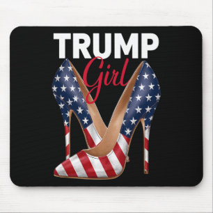 Girl High Heel Stilettos American Flag Trump 2024  Mouse Pad