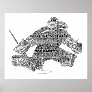 Girl Hockey Goalie Motivational Word Art Poster