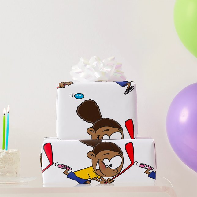 Girl Hockey Player Wrapping Paper (Creator Uploaded)
