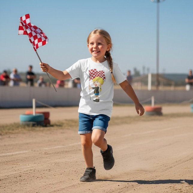 Girl Holding A Chequered Flag T-Shirt (Creator Uploaded)