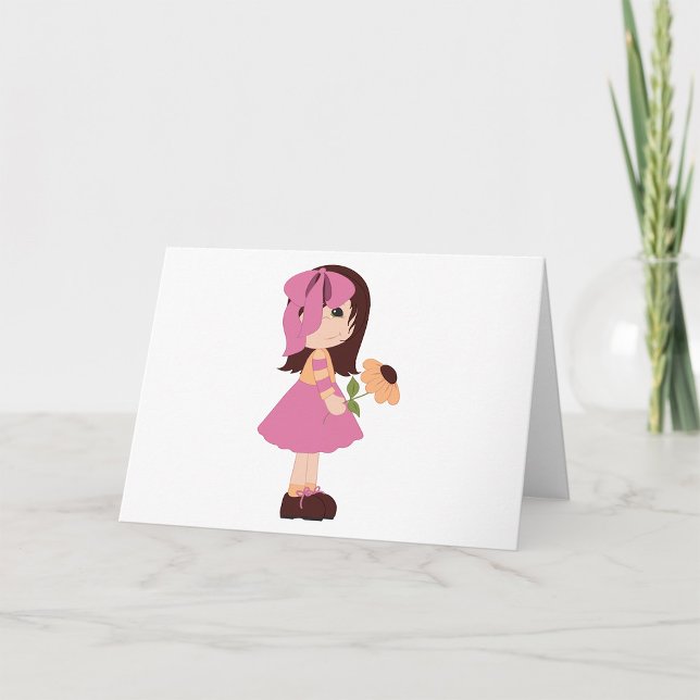 Girl Holding A Flower Card (Creator Uploaded)