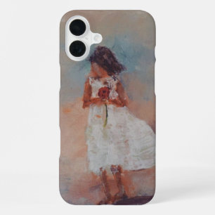 Girl holding a rose iPhone 16 plus case
