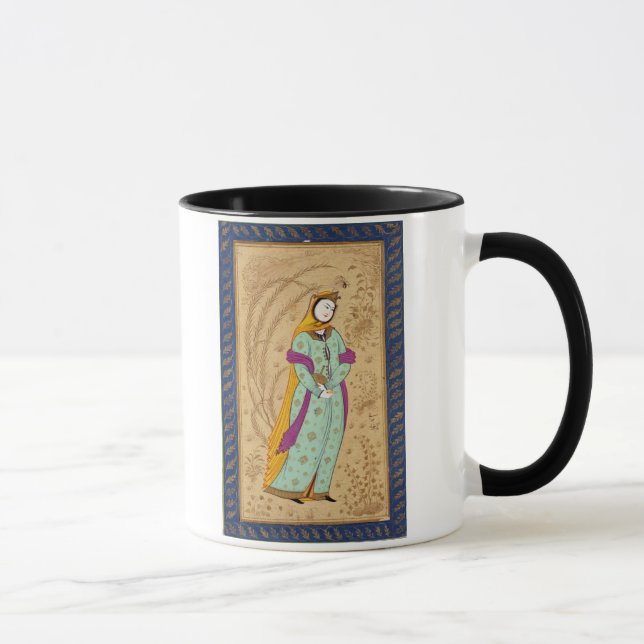 Girl holding a wine vessel and a pear, from the La Mug (Right)