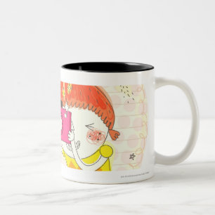Girl holding camera, clicking Two-Tone coffee mug
