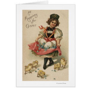 Girl Holding Eggs with Chicks