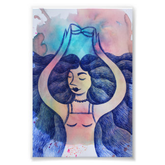 Girl holding hourglass 2 photo print